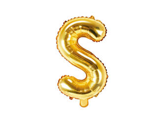 Balon litera  S złota 35cm